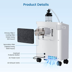 VARON Quiet 1–10 L/min Home Oxygen Concentrator Serene 3