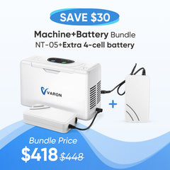 VARON 3L/min Portable Oxygen Concentrator NT-05+Extra 4-Cell Battery