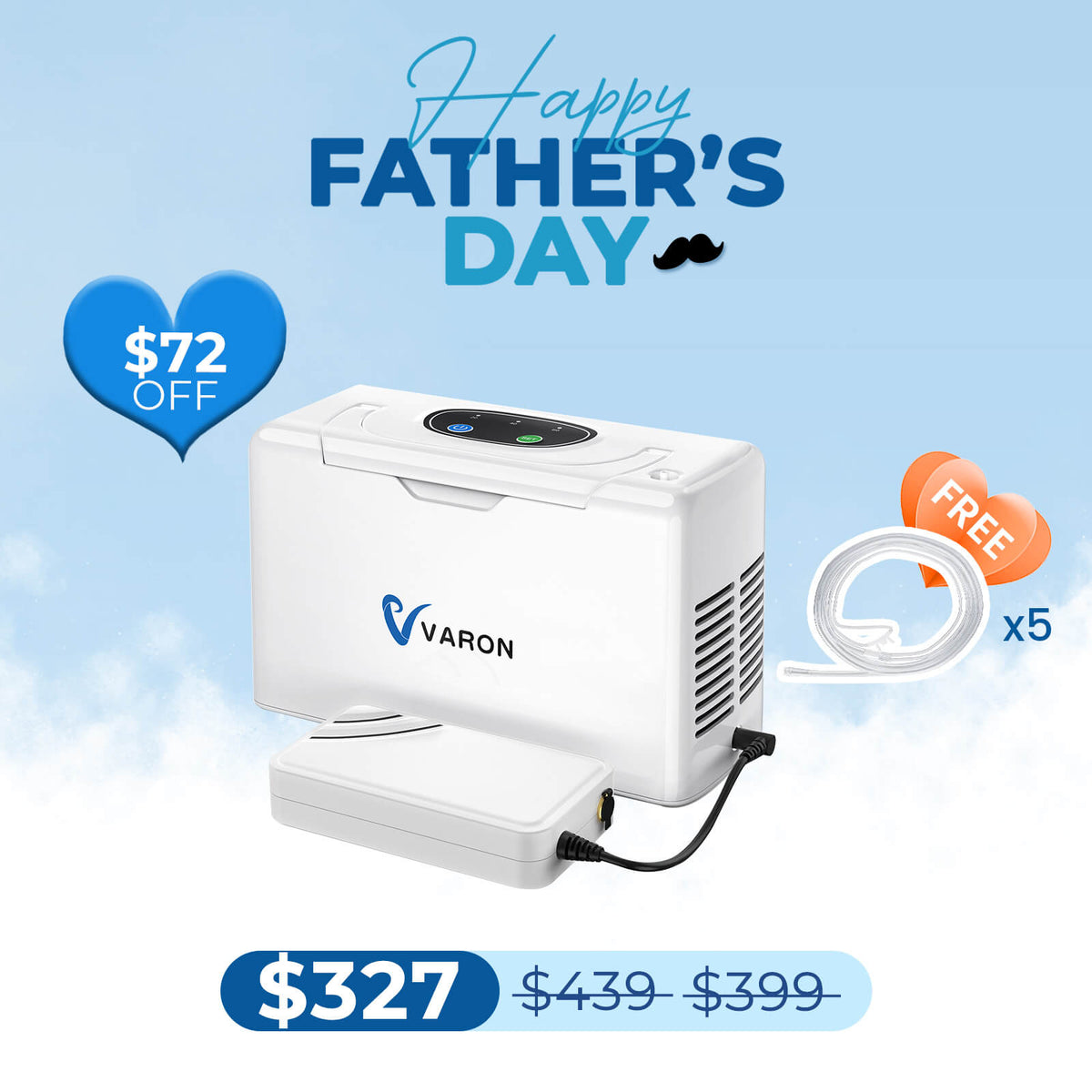 🔥VARON 3L/min Portable Oxygen Concentrator NT-05(Continuous Flow)