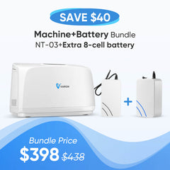 VARON 3L Portable Oxygen Concentrator NT-03+Extra 8-Cell Battery